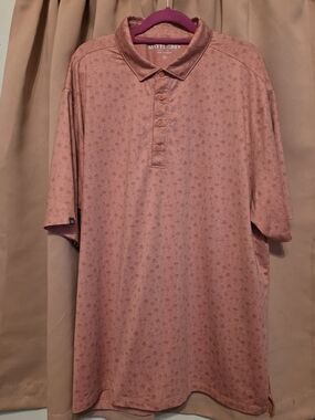 Matte Grey Men's Dusty Rose Polo Shirt - Short Sleeve Performance Polo